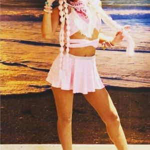 Tasteful girls pink leopard set